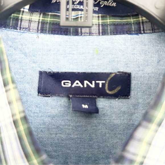 GANT Men's Wilmington Poplin Tartan Plaid Regular Fit Button Down Shirt Medium - Picture 4 of 7